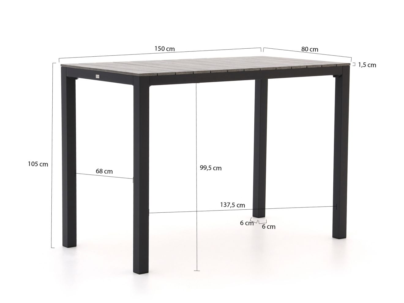 Bellagio Fidenza Bartisch 150x80x105 cm günstig online kaufen