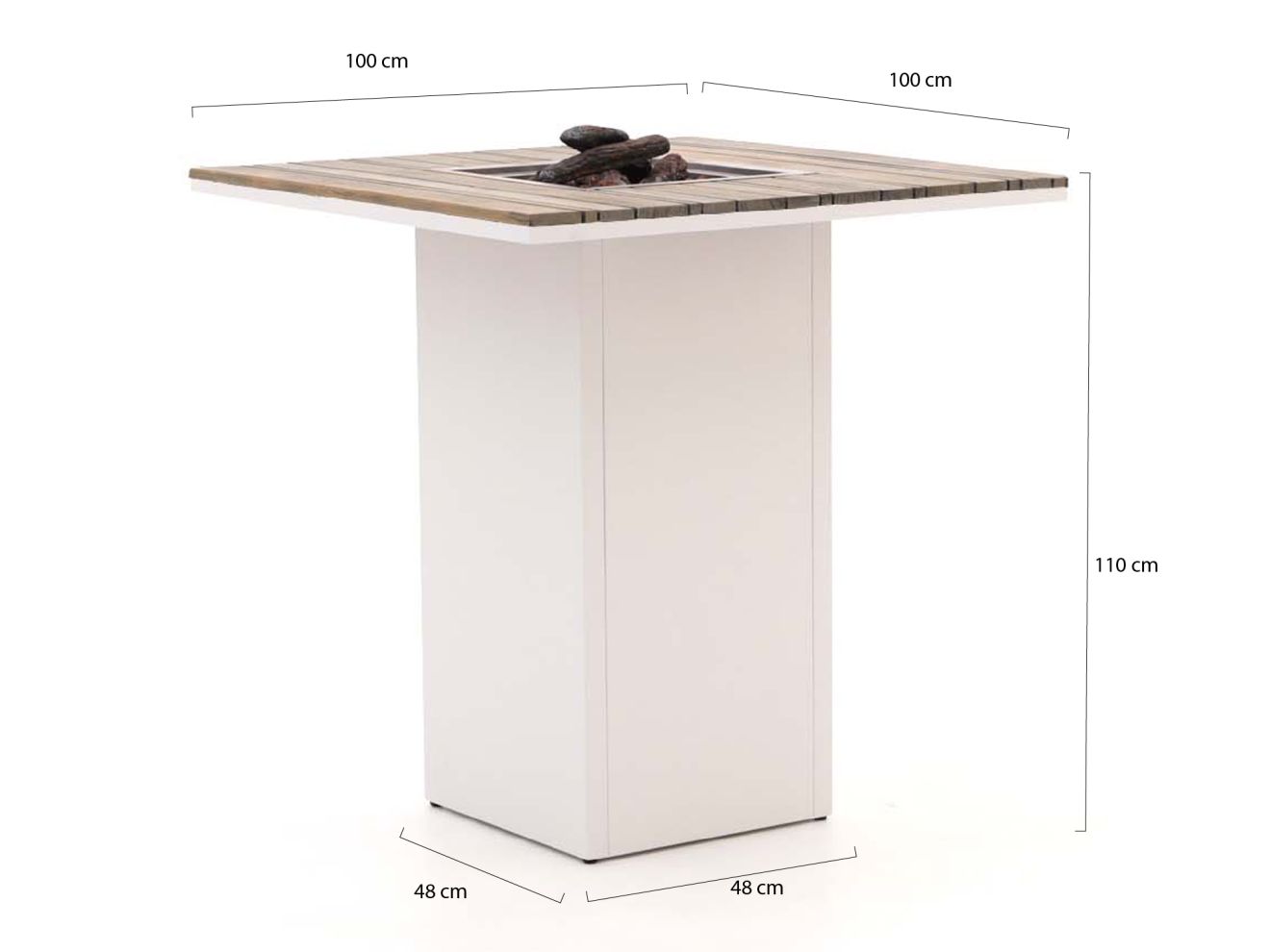 Cosiloft Bartisch Outdoor 100x100x110 cm günstig online kaufen