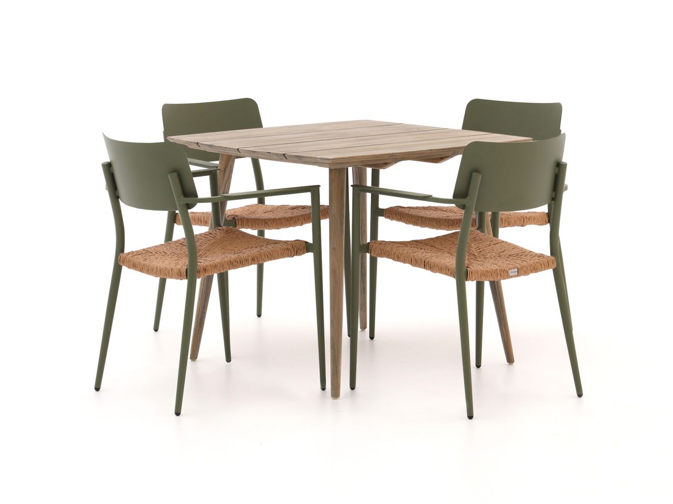 Bellagio Cino/ROUGH-K 90 cm Gartenmöbel-Set 5-Teilig Stapelbar
