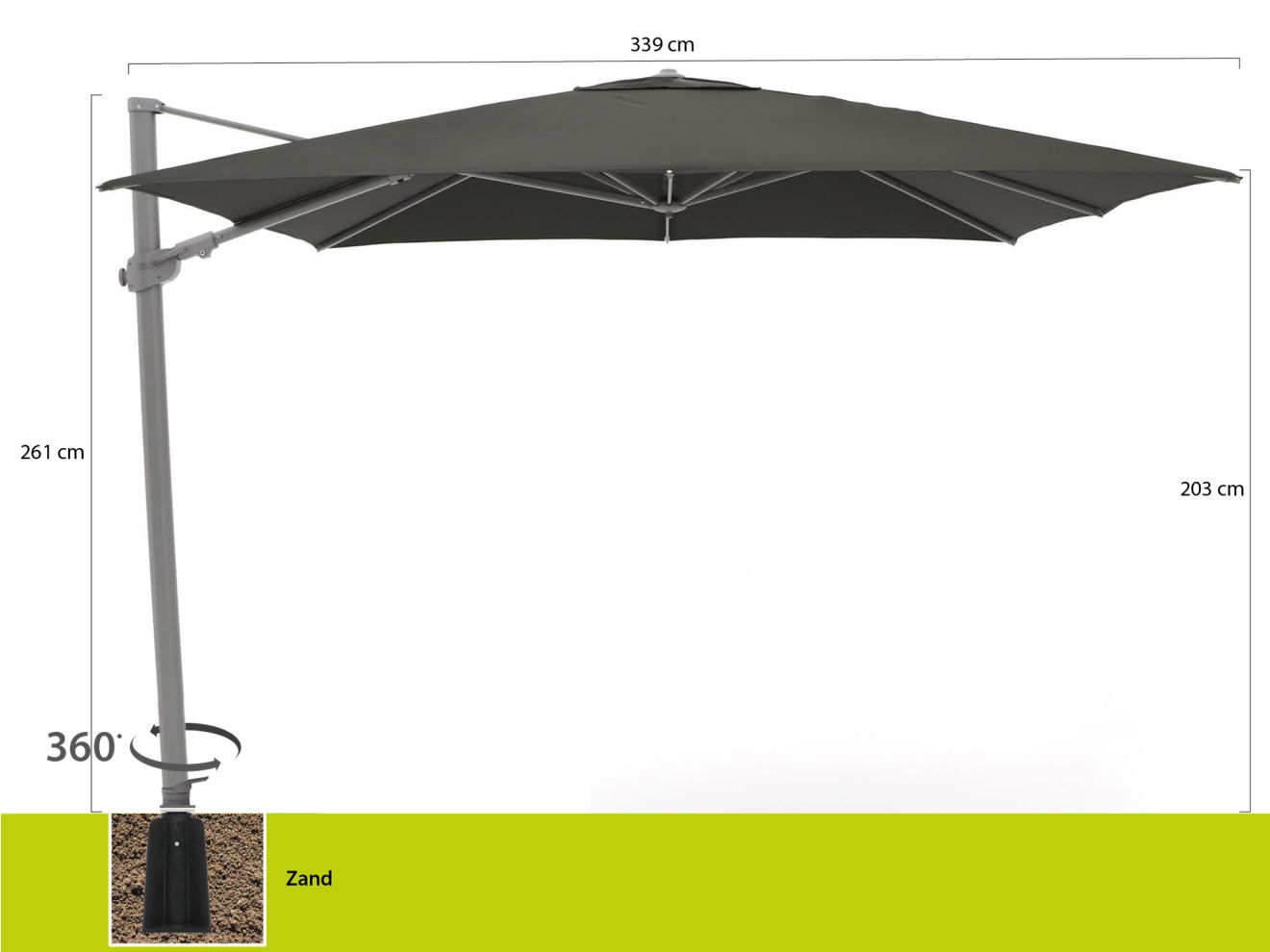 Shadowline Austin Ampelschirm 300x300 cm