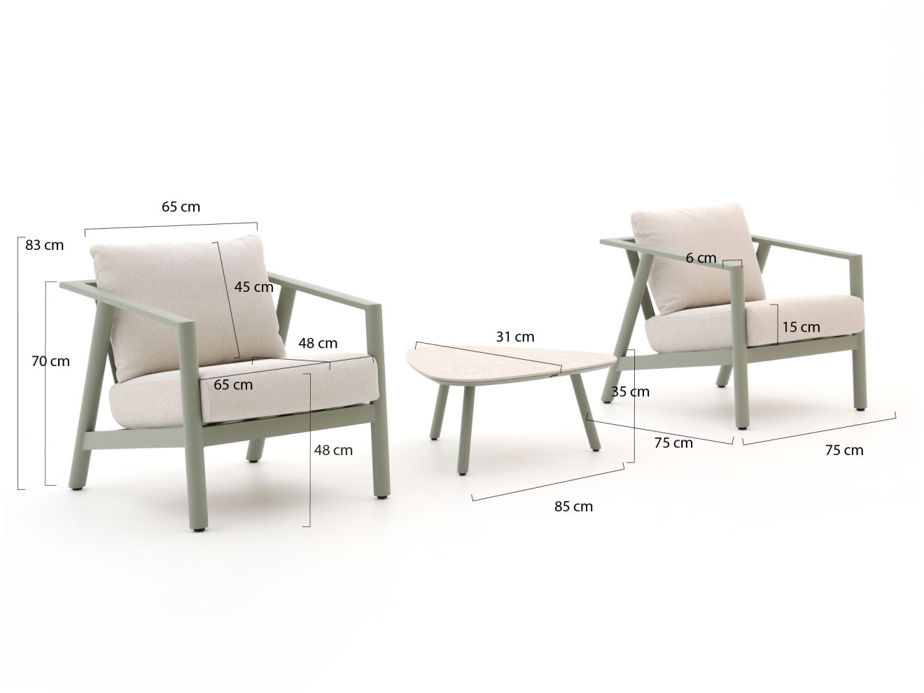Hartman Rana Lounge Balkon-Set 3-teilig günstig online kaufen