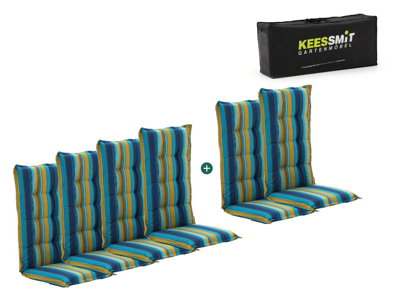 Madison 6er Hochleher Auflagen Set Blau/Gelb/Grün  Rabatt: 36 %