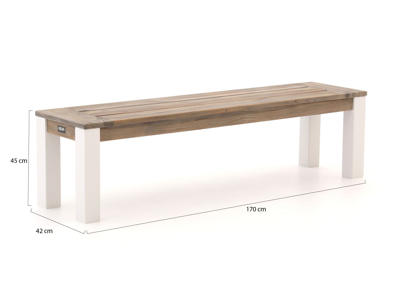 ROUGH-S/ROUGH-X 180 cm Gartenmöbel-Set met bank 4-teilig stapelbaar Braun  Rabatt: 20 %