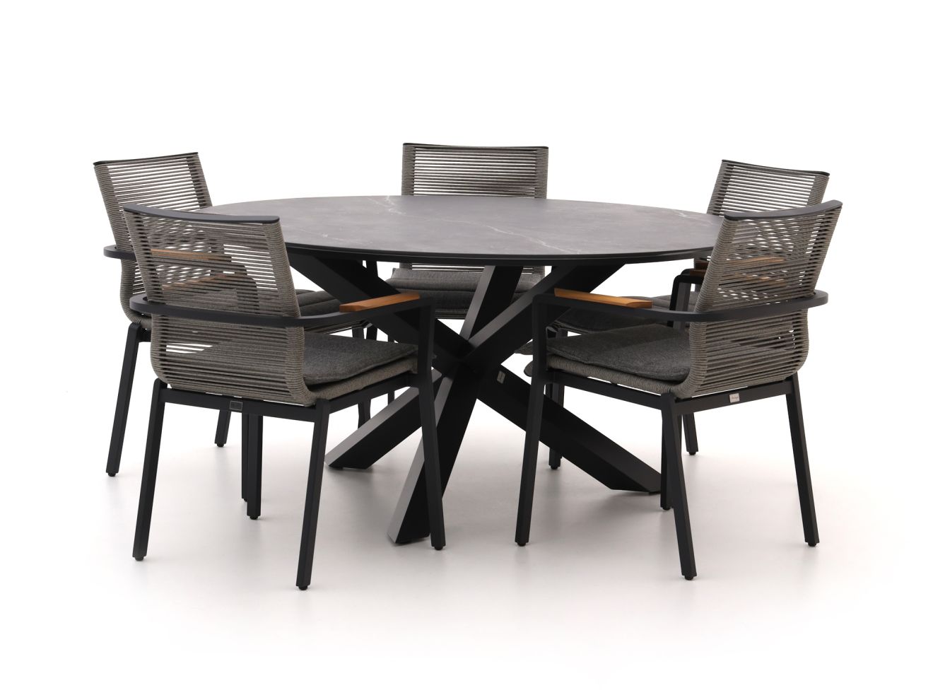 Bellagio Marudo/Lodola ø 150 cm Gartenmöbel-Set 6-teilig Stapelbar günstig online kaufen