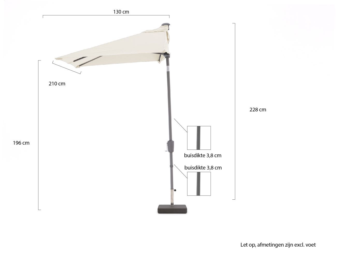 Shadowline Sonnenschirme Balkon 210x130 cm Weiß Shadowline Sonnenschirme Balkon 210x130 cm Weiß