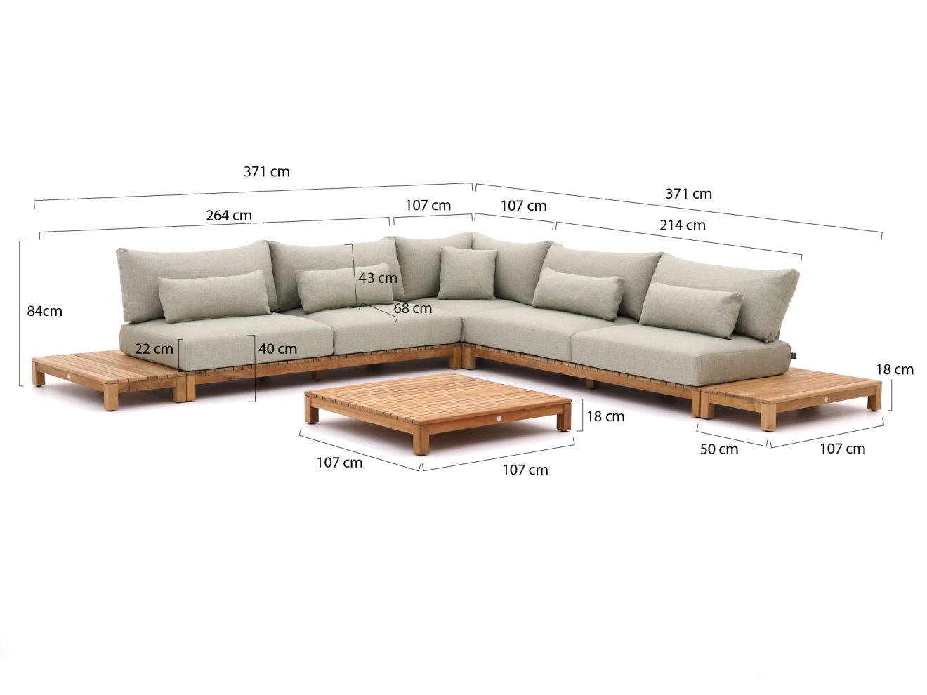 SUNS Portofino Ecklounge-Set 6-teilig Braun 371x371cm Rabatt: 28 % SUNS Portofino Ecklounge-Set 6-teilig Braun 371x371cm Rabatt: 28 %