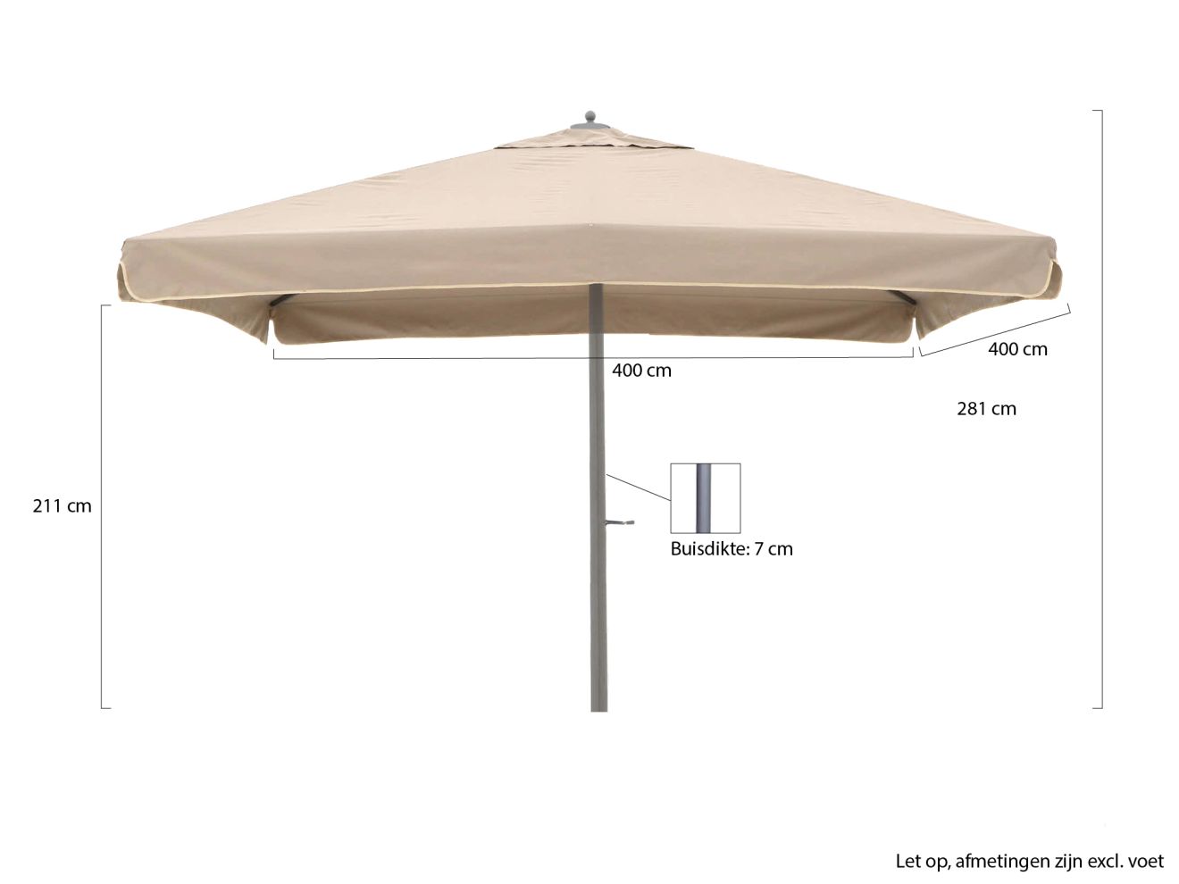 Shadowline Java Sonnenschirm 400x400 cm ...