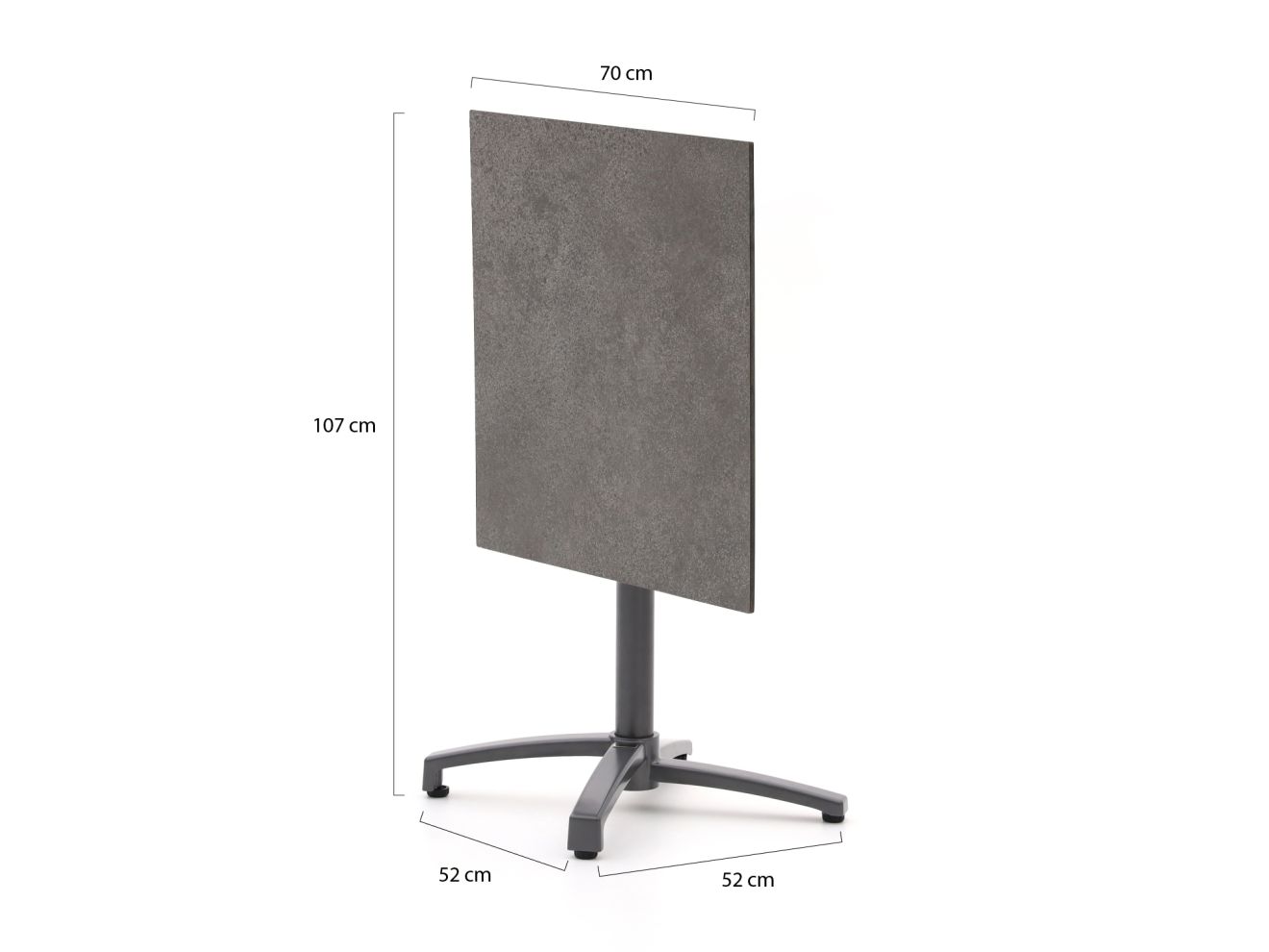 Bellagio Canzo Gartentisch klappbar 70x70x73 cm Grau  Rabatt: 29 %