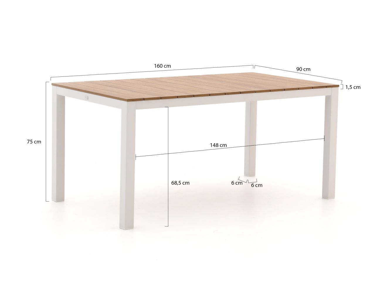 Forza Altea/Fidenza 160 cm Gartenmöbel-Set 5-teilig stapelbar Weiß  Rabatt: 15 %