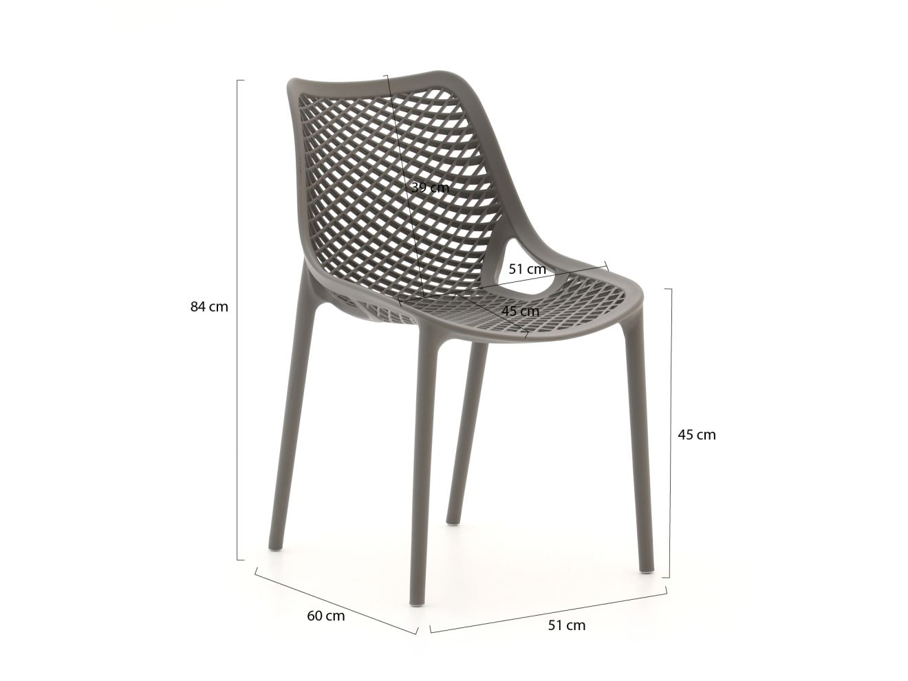 Forza Ripi/Sestino 90 cm Gartenmöbel-Set 5-Teilig Stapelbar günstig online kaufen