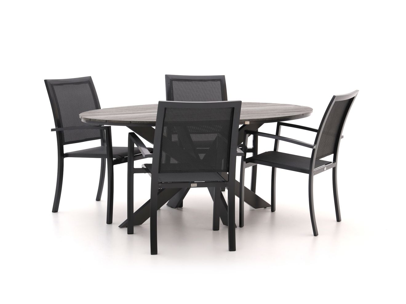 Bellagio Anzio/Fidenza oval 180 cm Gartenmöbel-Set 5-teilig stapelbar günstig online kaufen