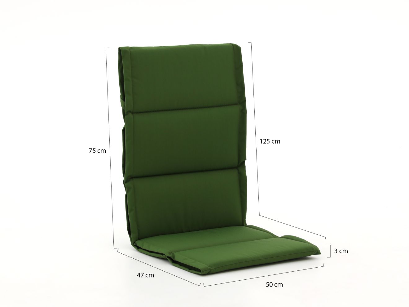 Tex Style Fiber Auflage hoch 125x50 cm Grün 125x50cm