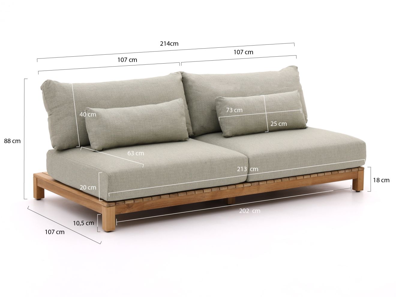 SUNS Portofino Gartensofa 2-Sitzer links/rechts 214 cm Braun 214x107cm Rabatt: 24 %