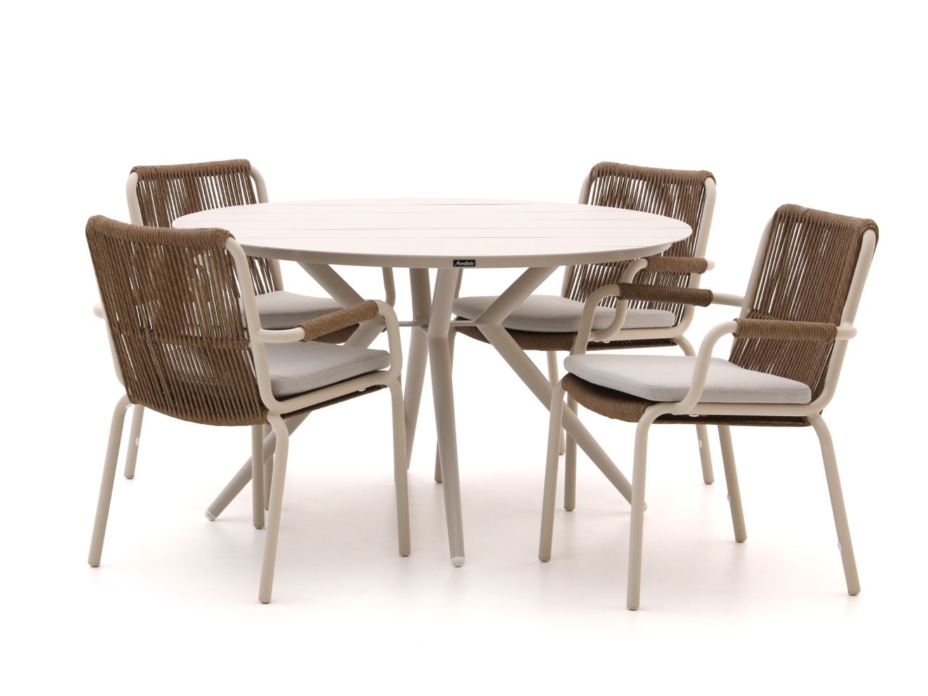 Bellagio Caronia/Sora ø 127 cm Gartenmöbel-Set 5-Teilig Stapelbar Taupe 127cm Rabatt: 20 %