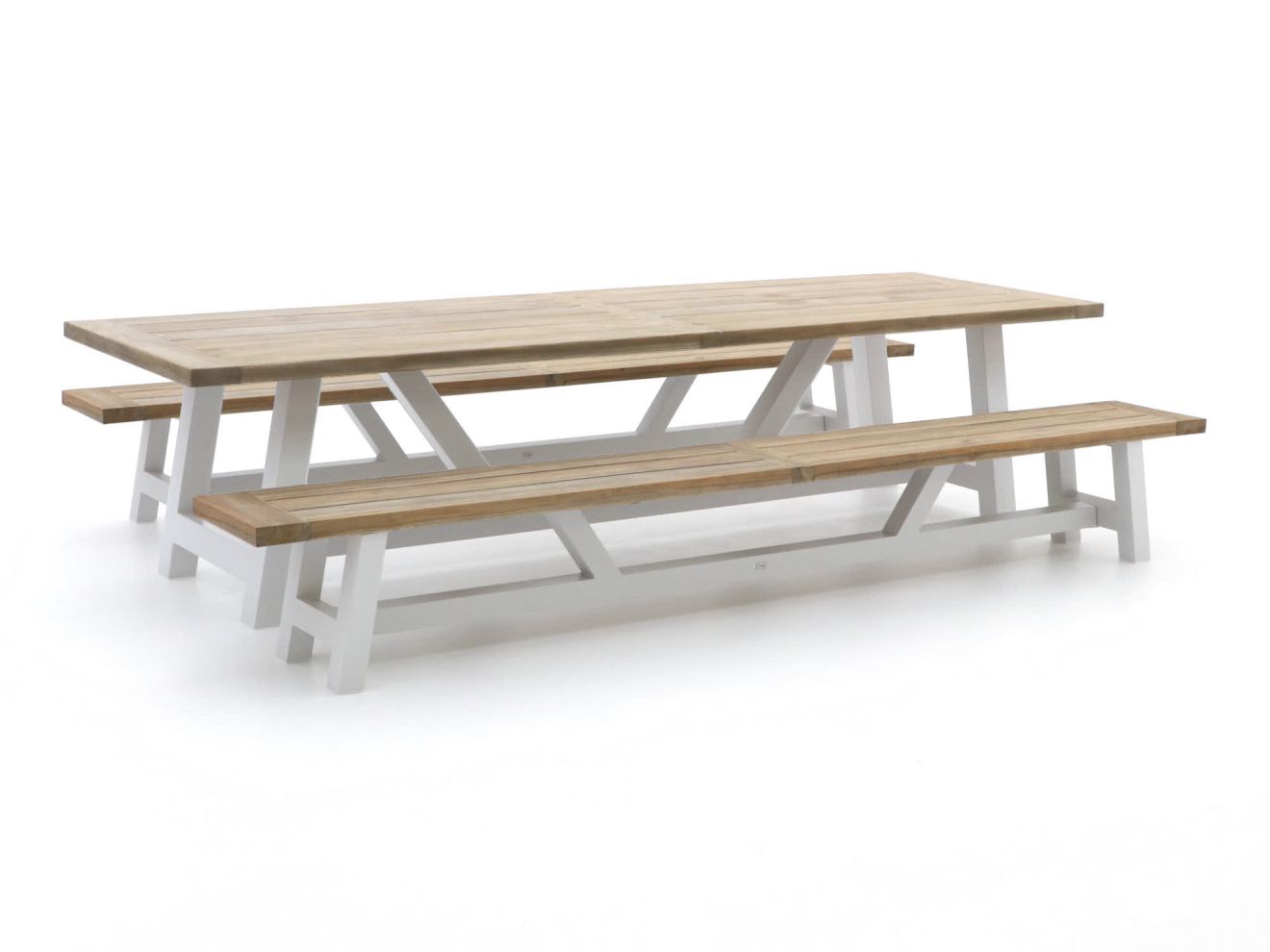 Bellagio Bresimo 330 cm Picknick Sitzgruppe 3-teilig Weiß  Rabatt: 27 %