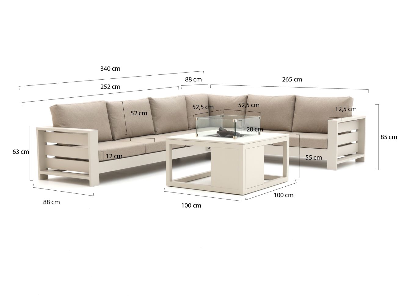 Bellagio Avolo/Cosiraw 100 cm Ecklounge-... Bellagio Avolo/Cosiraw 100 cm Ecklounge-...