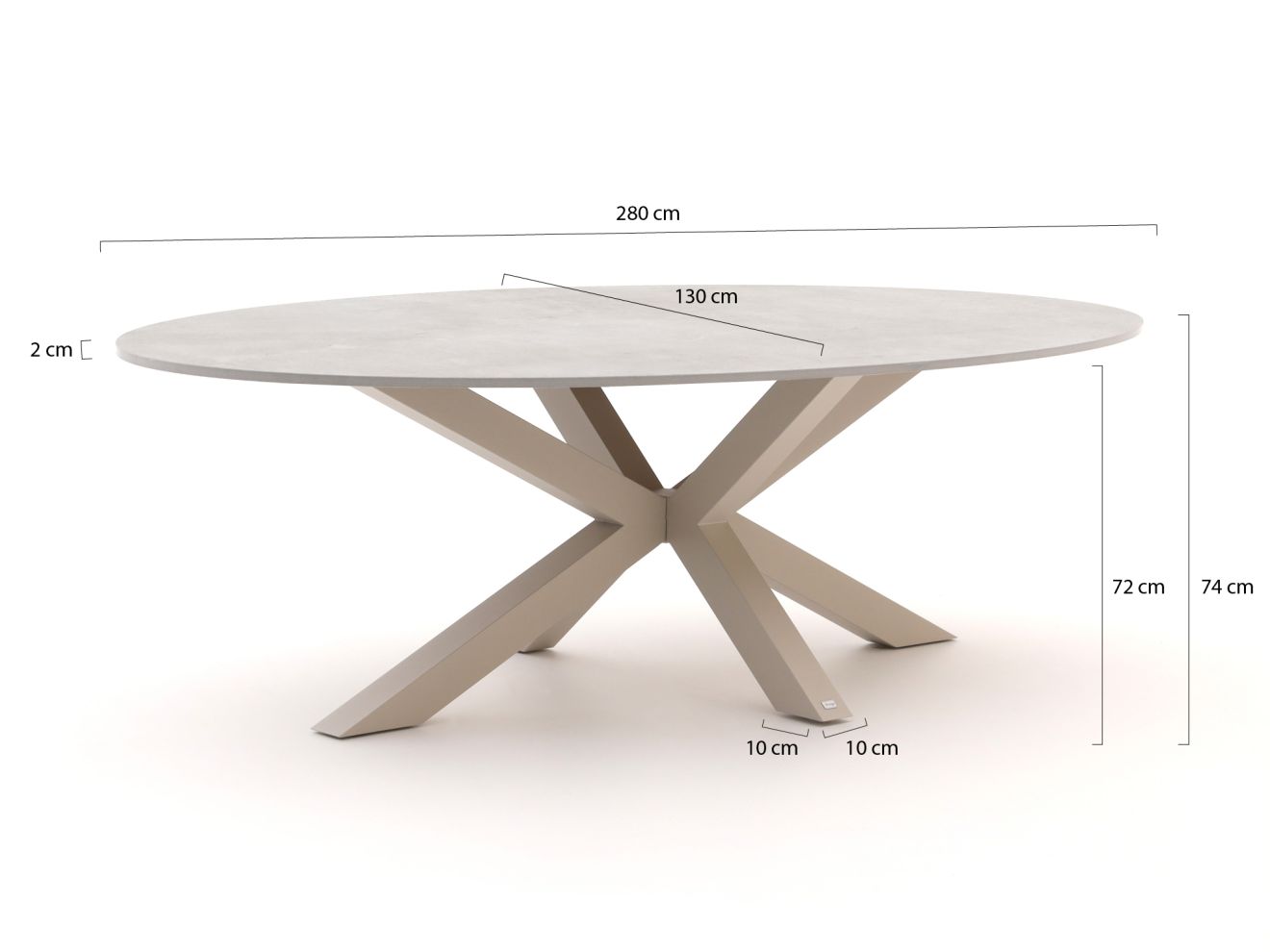 Bellagio Induno Ellips Gartentisch 280x1...