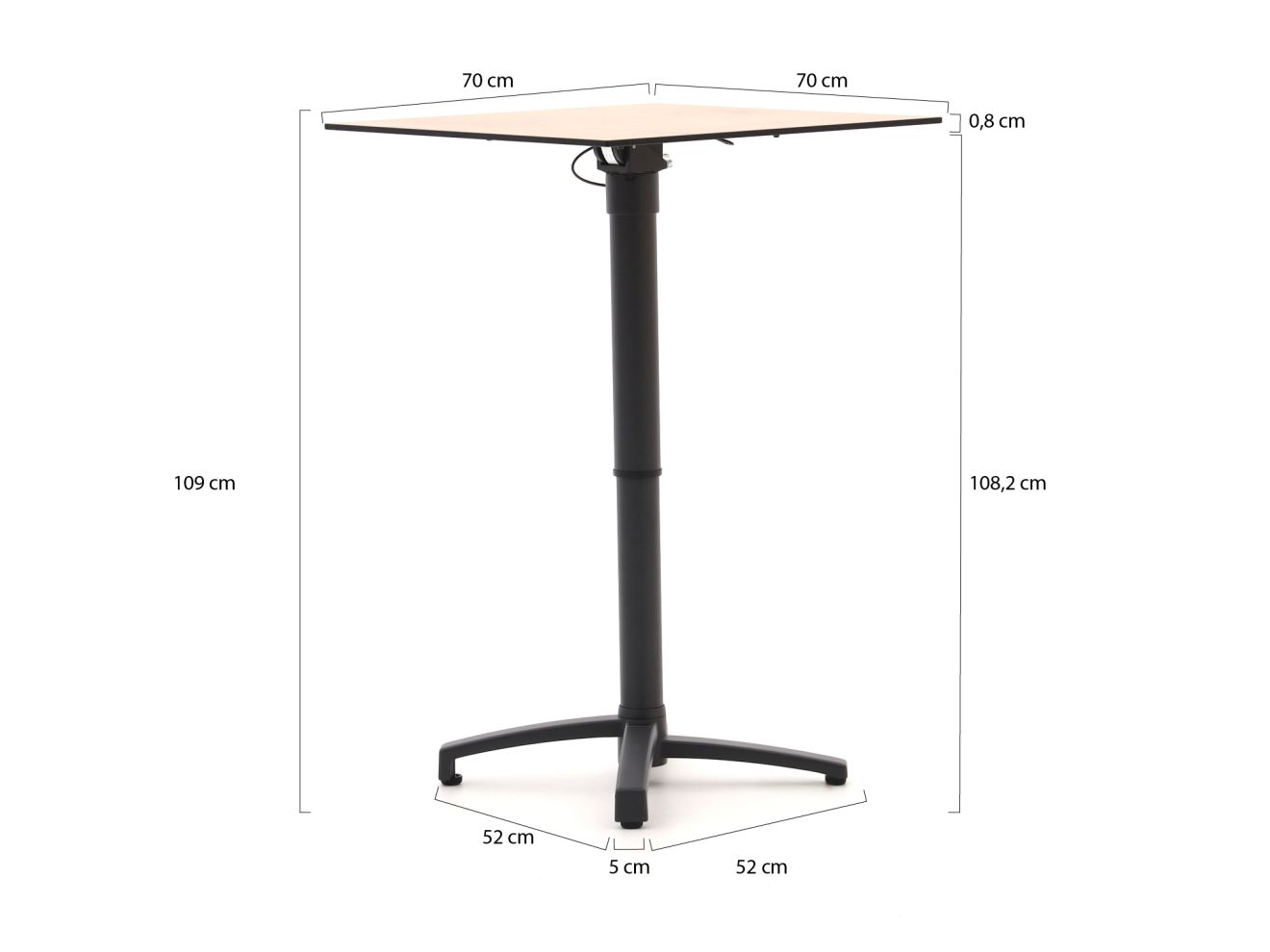 Bellagio Canzo Klapptisch 70x70x73/109 c...