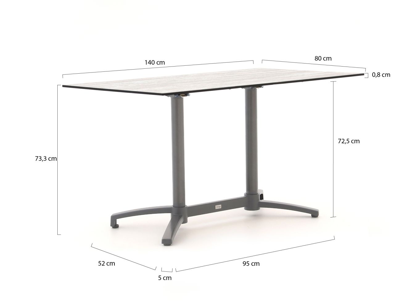 Bellagio Canzo Gartentisch klappbar 140x80x73 cm günstig online kaufen