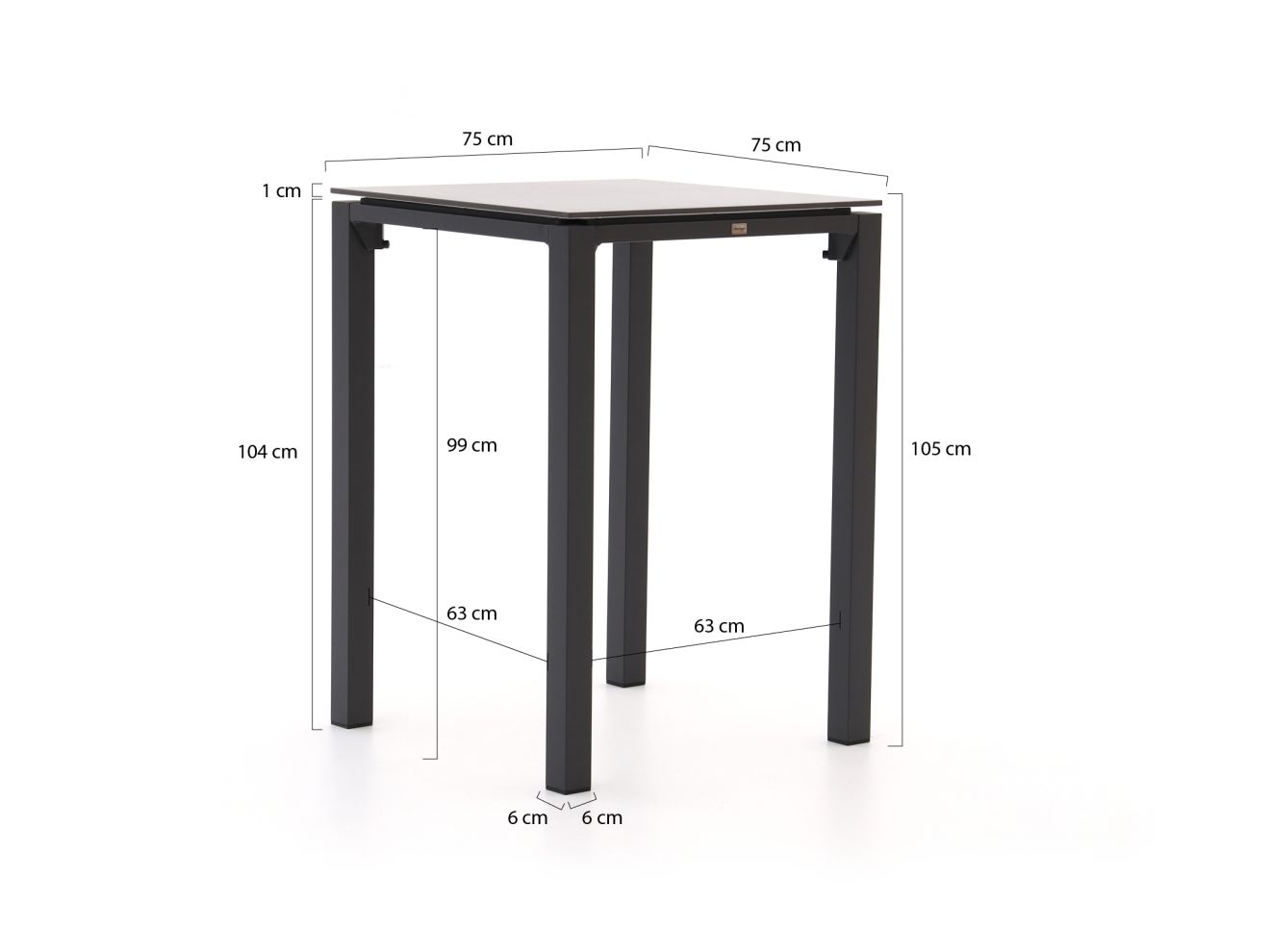 Bellagio Trecenta Bartisch 75x75x105cm günstig online kaufen