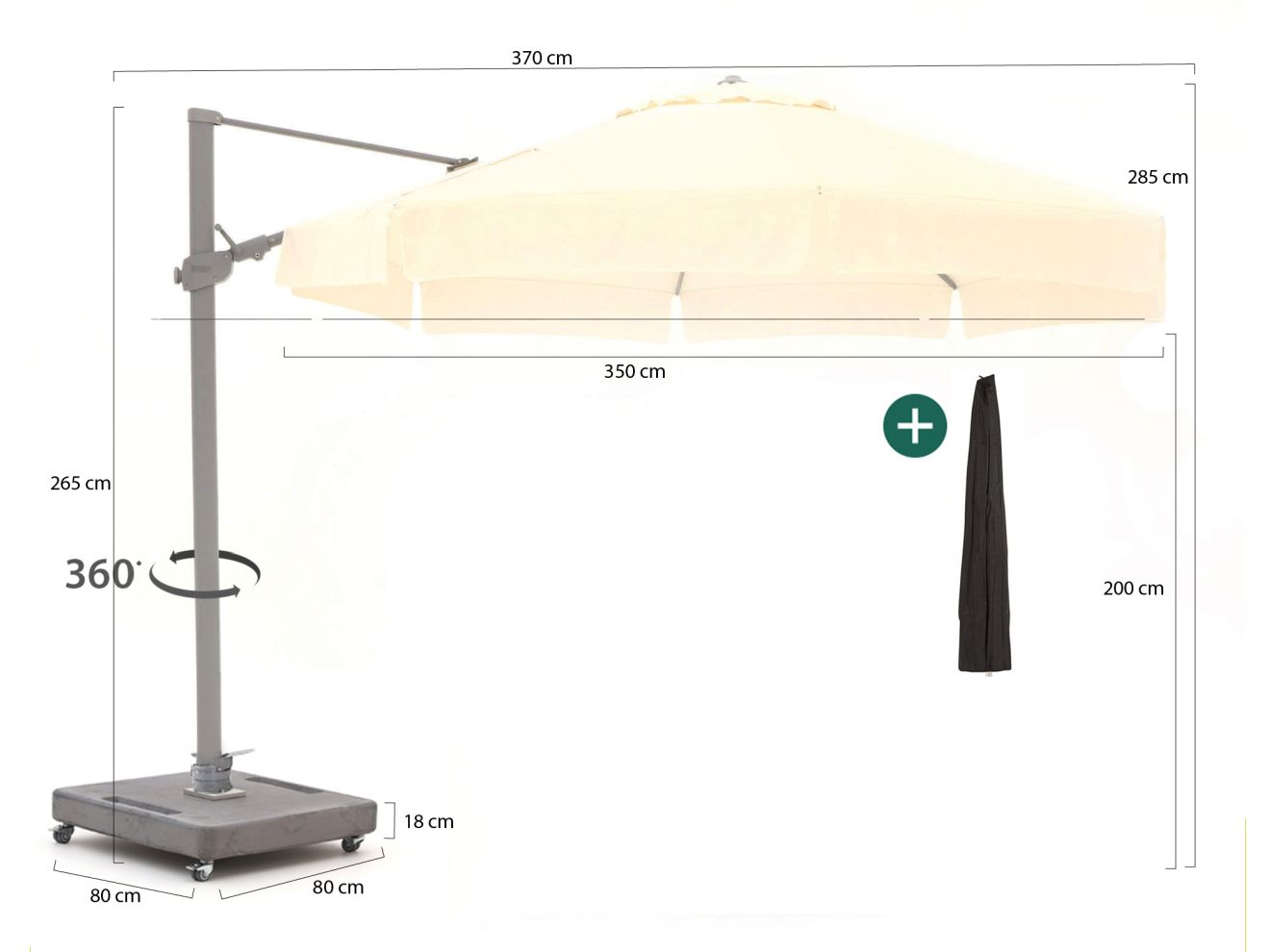 Shadowline Miami Ampelschirm ø 350 cm günstig online kaufen