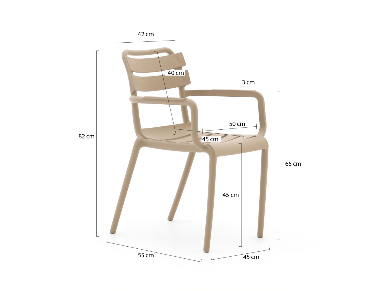 Forza Vico Gartenstuhl stapelbar Taupe