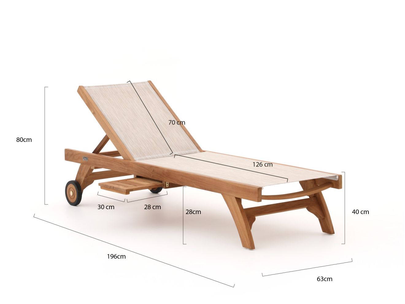 Bellagio Strassoldo Gartenliege mit Rädern günstig online kaufen