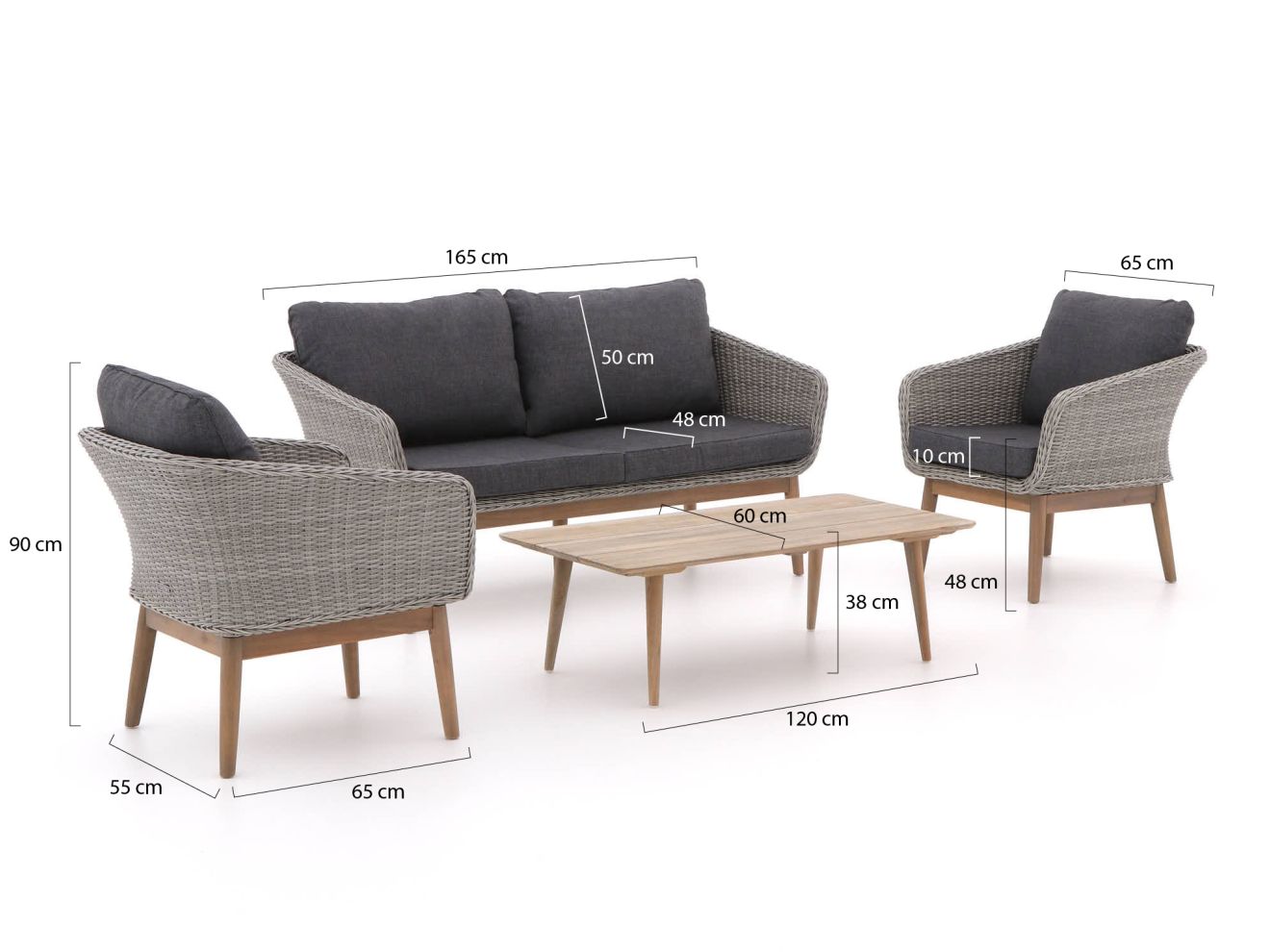 Intenso Borgetto/ROUGH-K Sessel-Sofa Lounge-Set 4-teilig Braun 0x0cm Rabatt: 31 %