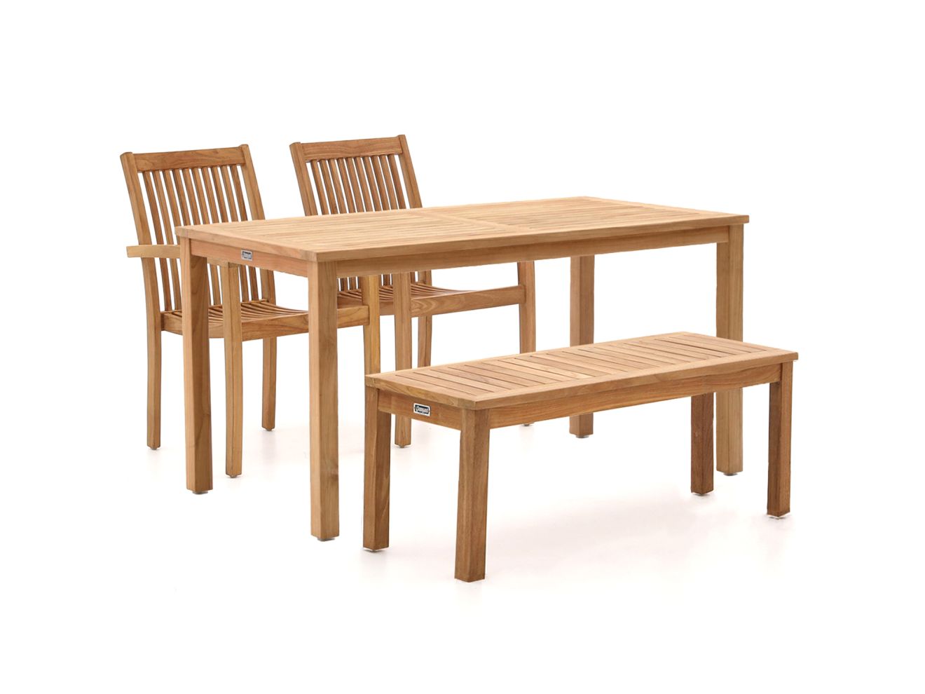 Sunyard Jakarta/Liverpool 145 cm Gartenmöbel-Set mit Bank 4-teilig stapelbar