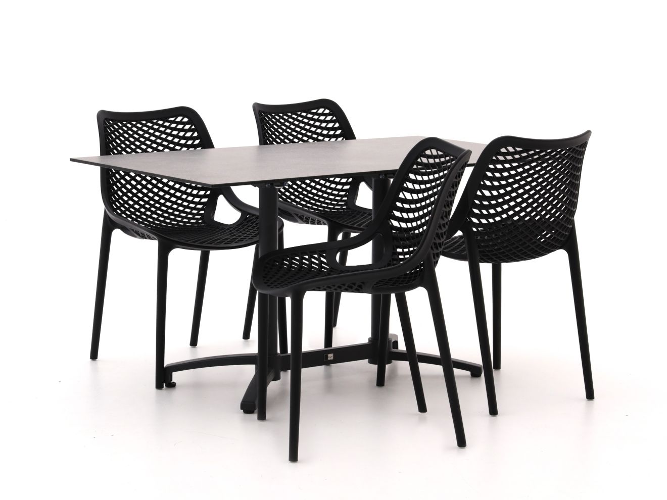 Forza Ripi/Canzo 140 cm Gartenmöbel-Set 5-teilig stapelbar klappbar Grau  Rabatt: 20 %