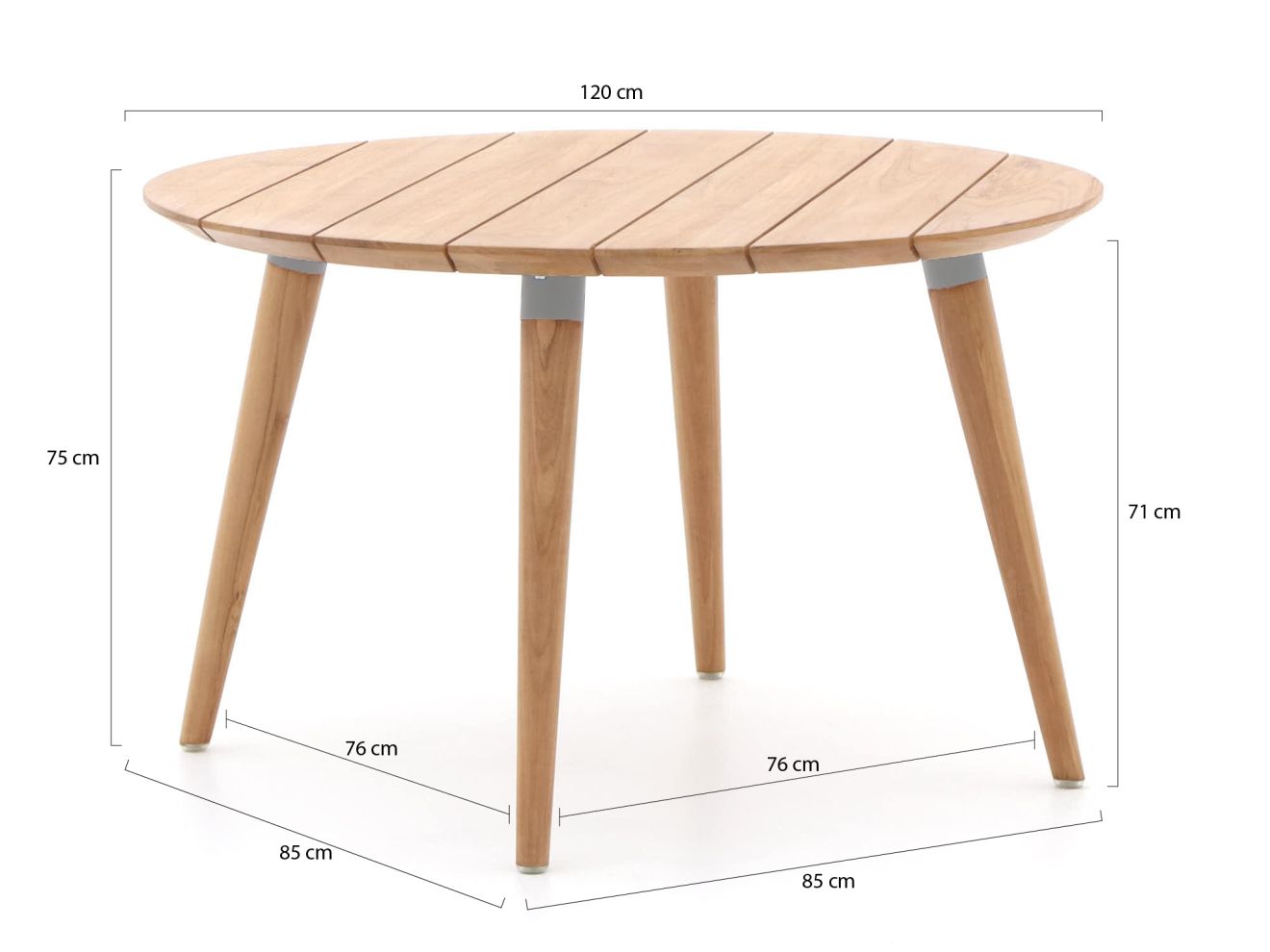 Hartman Sophie Element/Studio Ø 120 cm Gartenmöbel-Set 5-teilig Grau 120cm