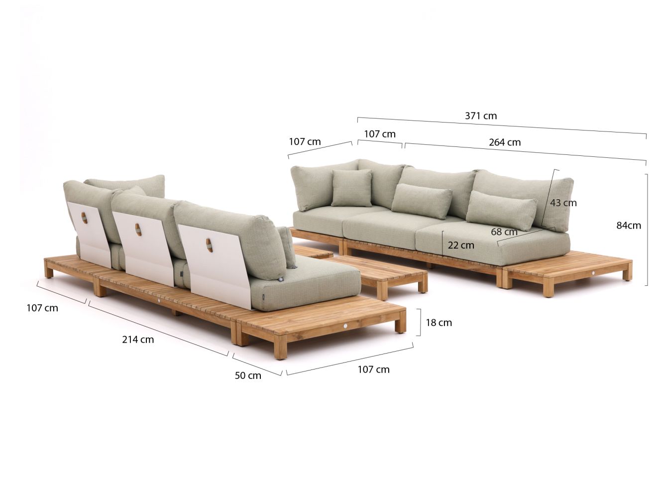 SUNS Portofino Lounge-Set 8-teilig Braun 0x0cm