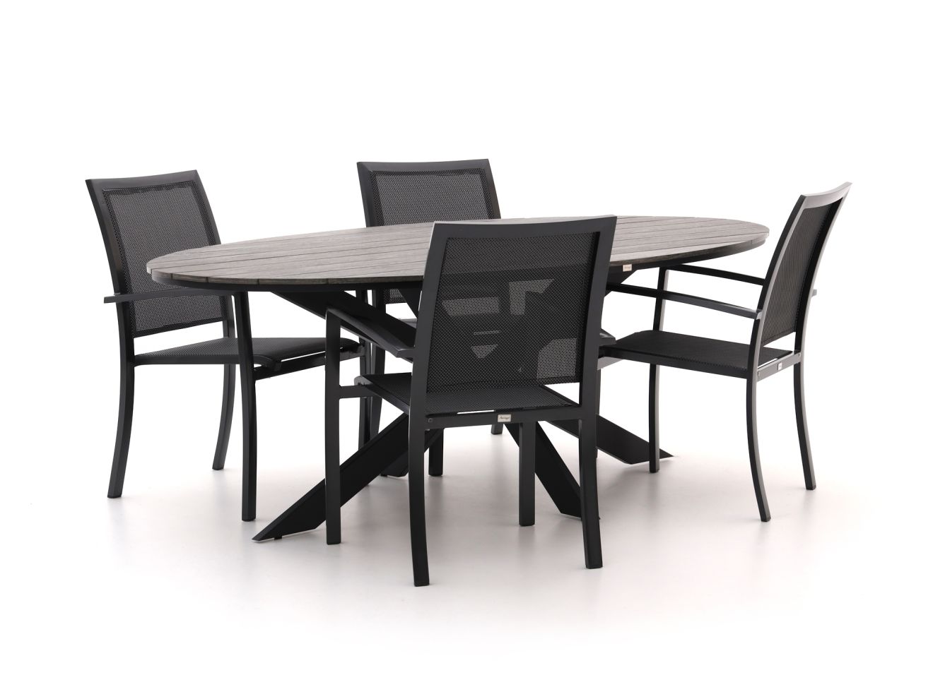 Bellagio Anzio/Fidenza oval 220 cm Gartenmöbel-Set 7-teilig stapelbar günstig online kaufen