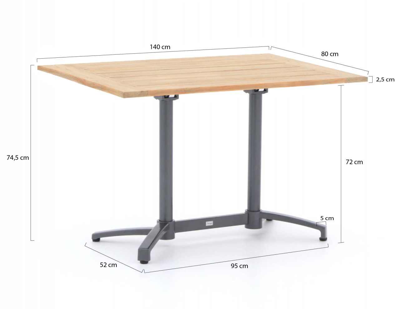 Bellagio Canzo Klapptisch 140x80x75cm günstig online kaufen