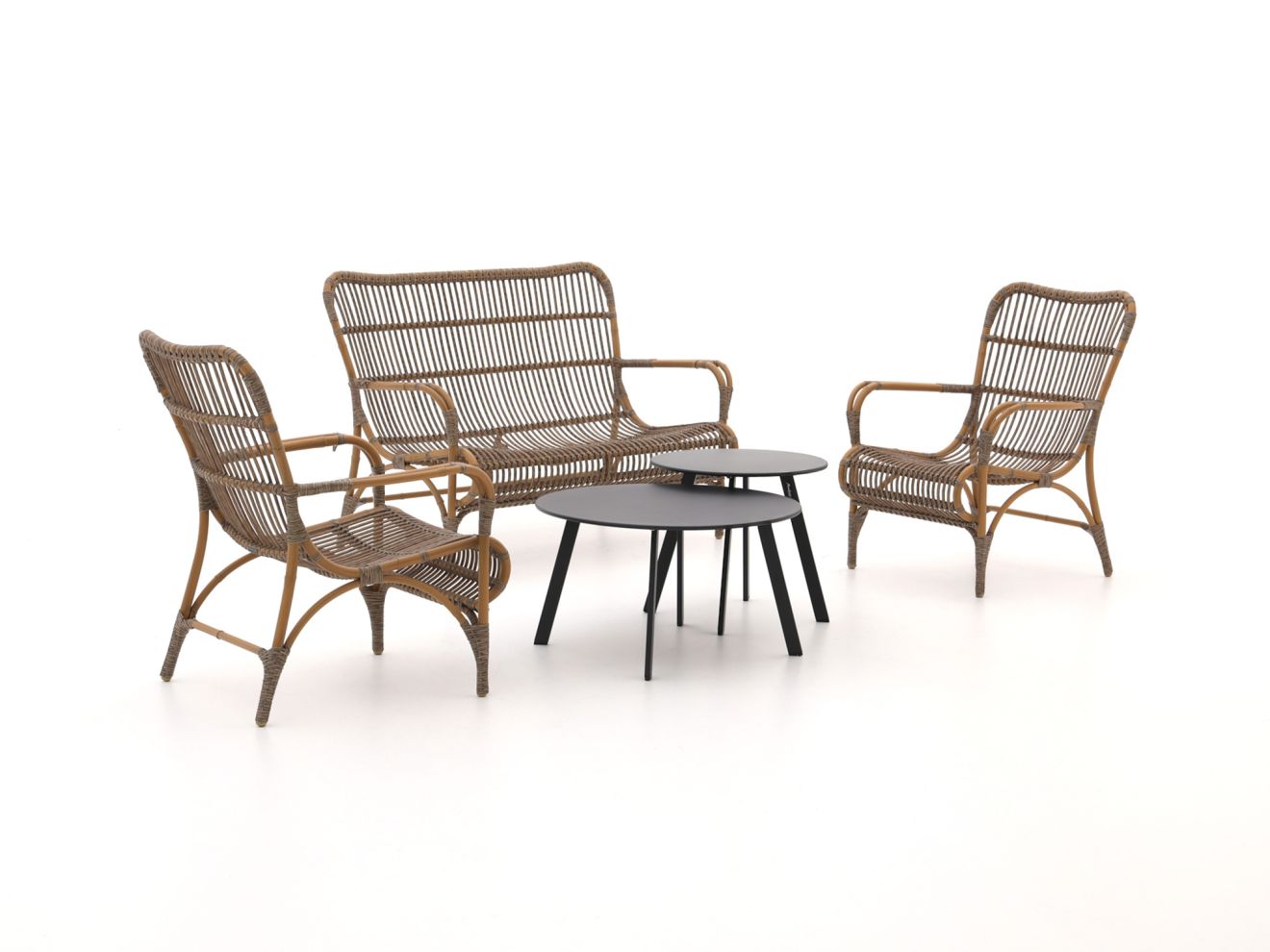Intenso Napoli/Bovezzo Sessel-Sofa Lounge-Set 5-teilig Grau  Rabatt: 20 %