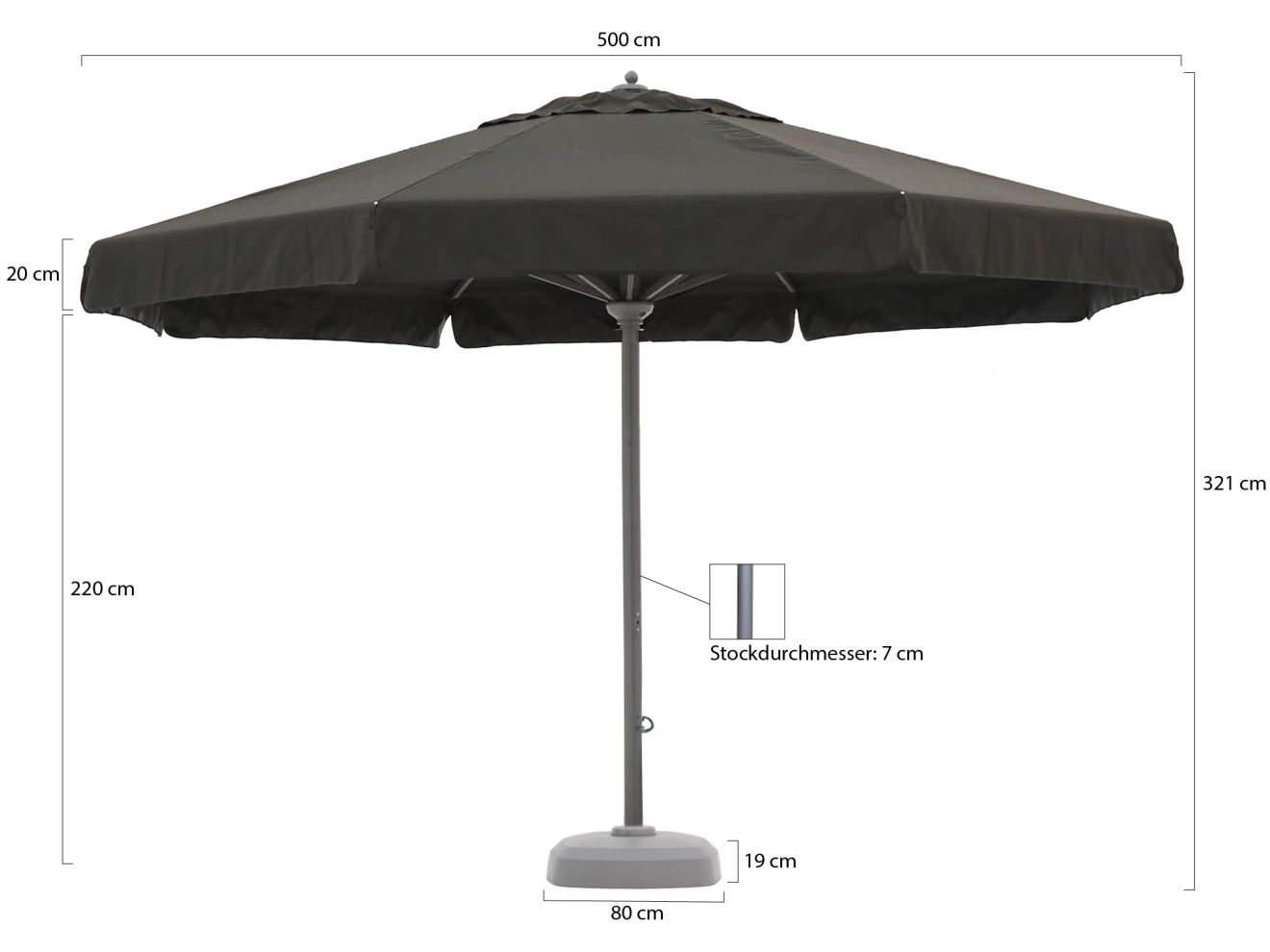 Shadowline Java Sonnenschirm ø 500 cm günstig online kaufen