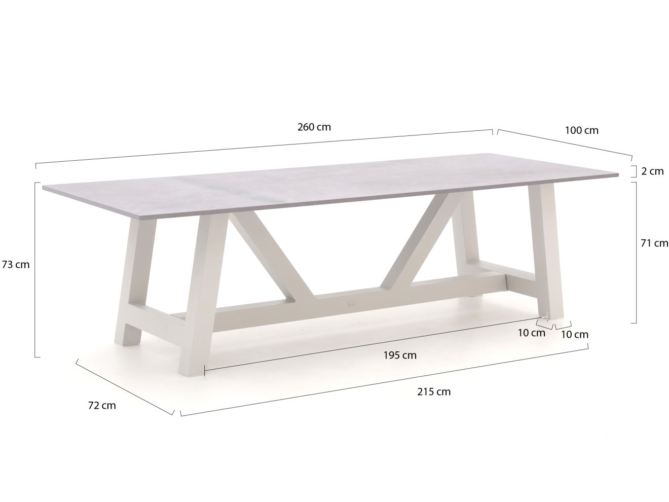 Bellagio Vezzano/Bresimo 260 cm Gartenm...