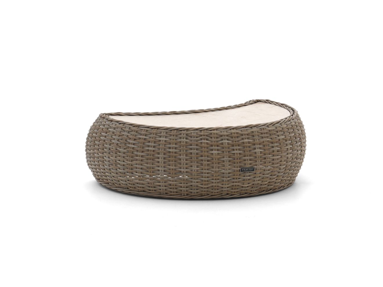 Intenso Santa Ninfa Loungetisch-Set ø 101 cm/41x82x22 cm Taupe 0x0cm