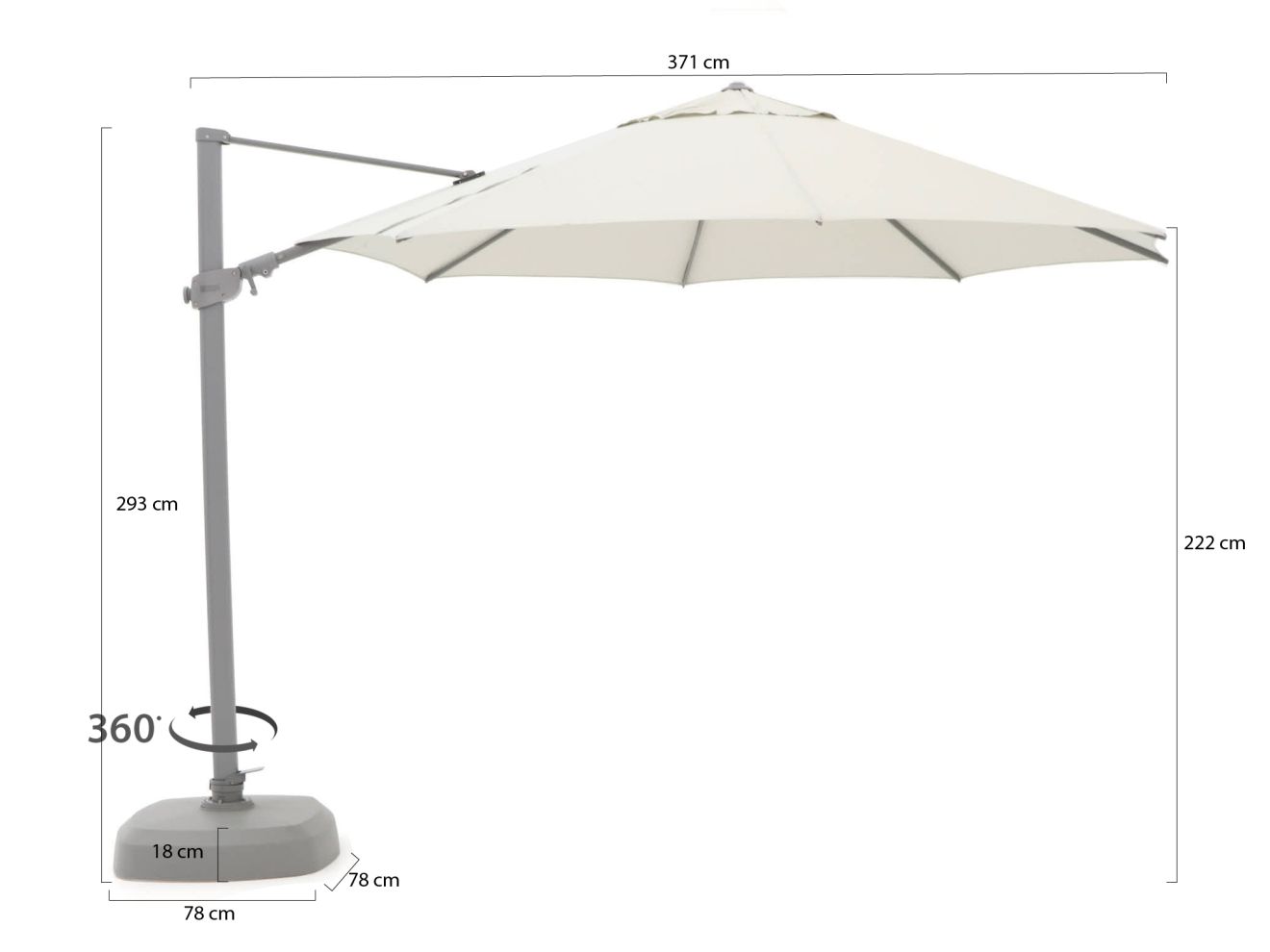 Shadowline Austin Ampelschirm ø 350 cm Weiß 350cm Rabatt: 18 % Shadowline Austin Ampelschirm ø 350 cm Weiß 350cm Rabatt: 18 %