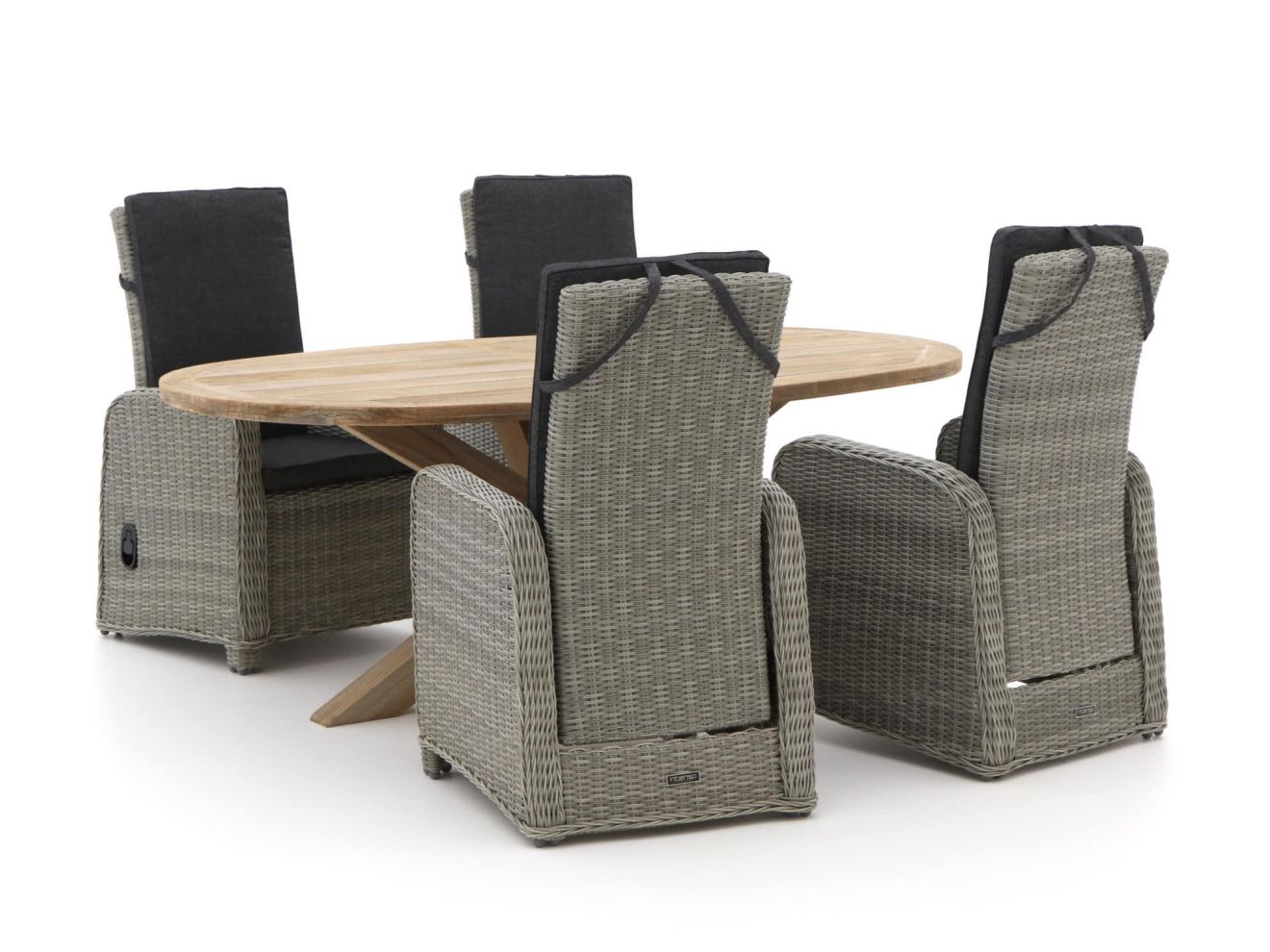 Intenso Umbria/ROUGH-Y Ellips 200 cm Gartenmöbel-Set 5-teilig verstellbar günstig online kaufen