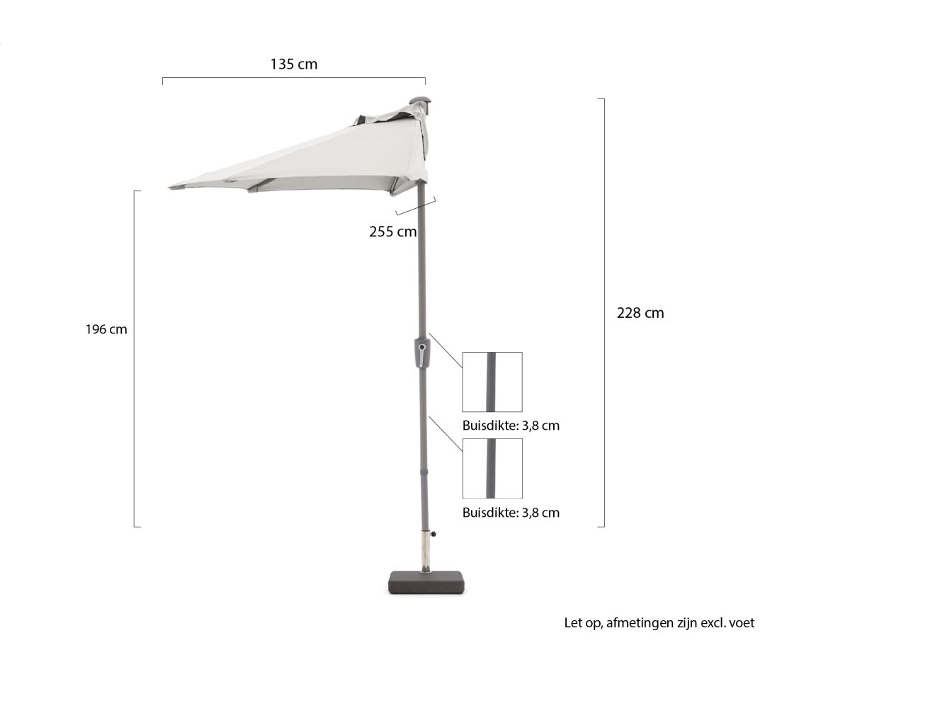 Shadowline Sonnenschirme Balkon 255x135 ...
