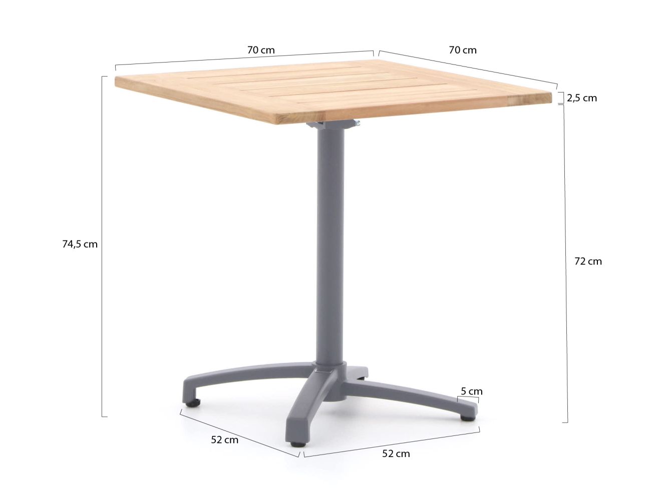 Bellagio Canzo Klapptisch 70x70x75cm günstig online kaufen
