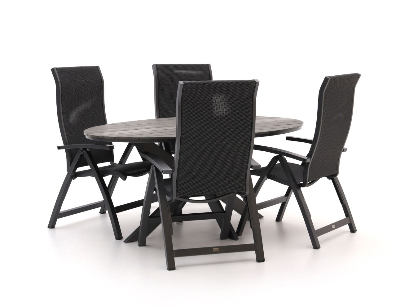 Bellagio Fermo/Fidenza ovaal 180 cm Gartenmöbel-Set 5-Teilig verstelbaar günstig online kaufen