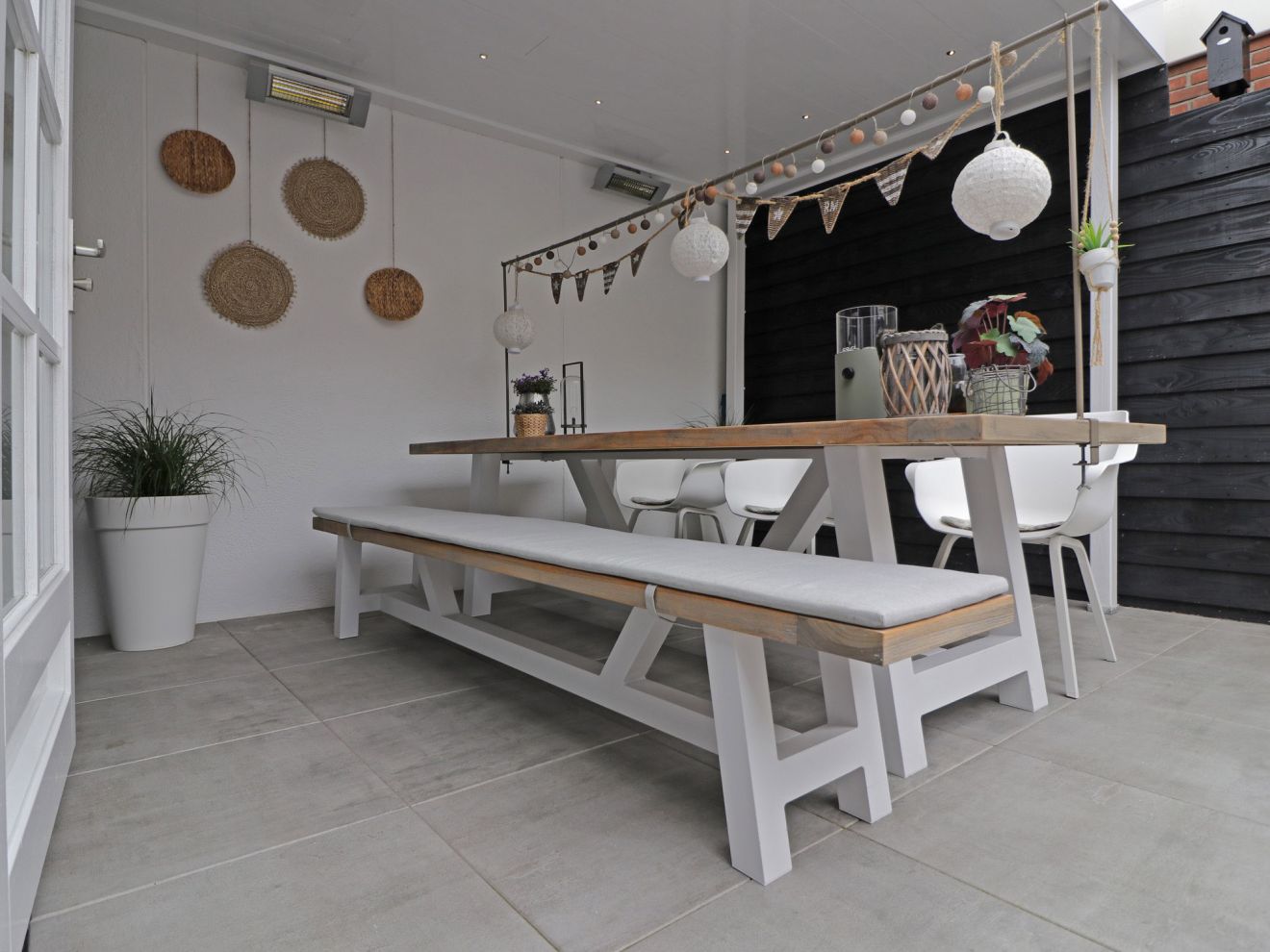 Bellagio Bresimo 330 cm Picknick Sitzgruppe 3-teilig Weiß  Rabatt: 27 %