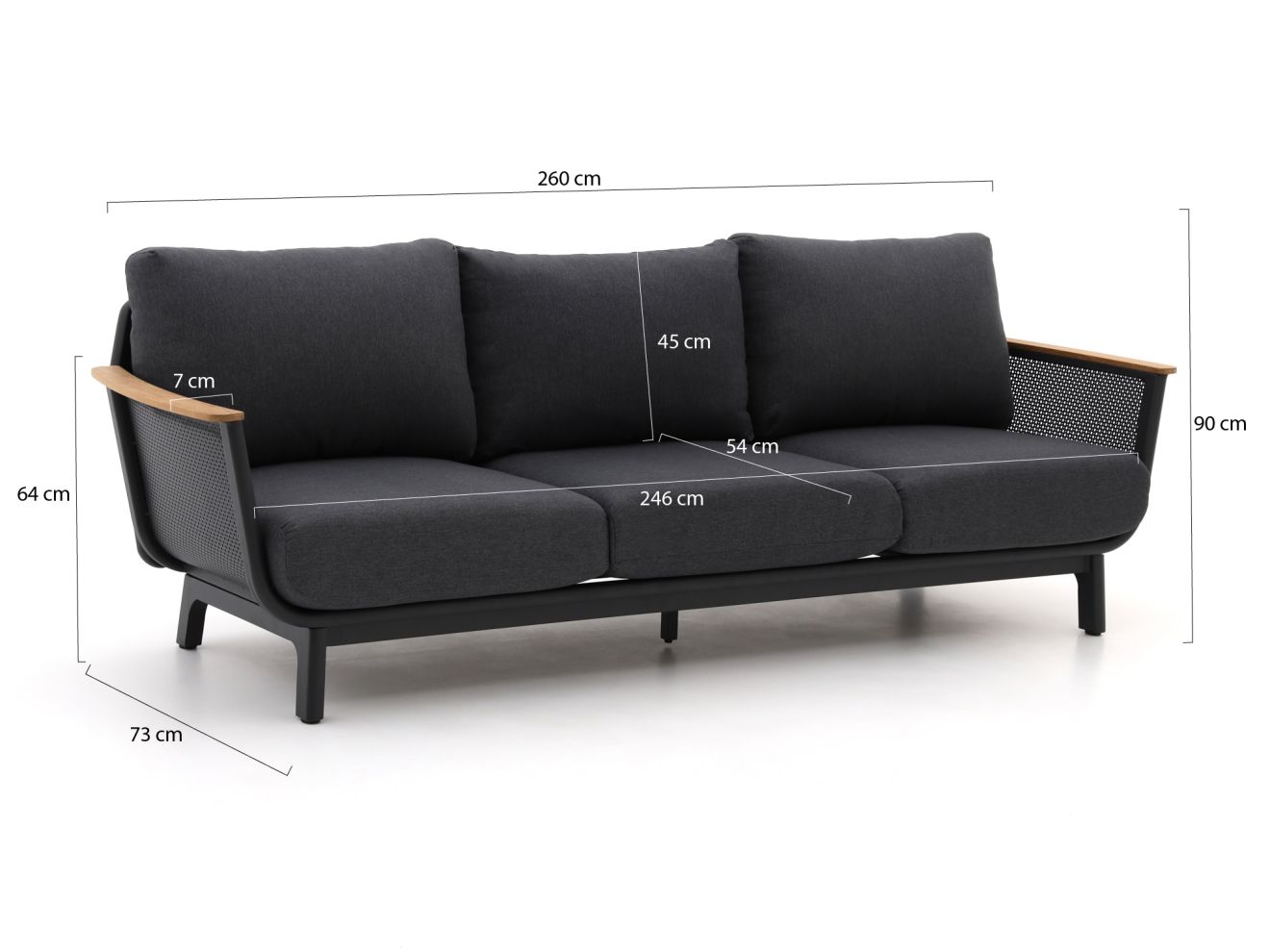 Bellagio Sorico Gartensofa 3-Sitzer 260 cm günstig online kaufen