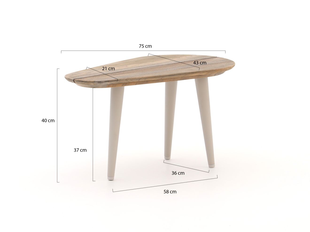 ROUGH-K Loungetisch 43x75x40 cm günstig online kaufen
