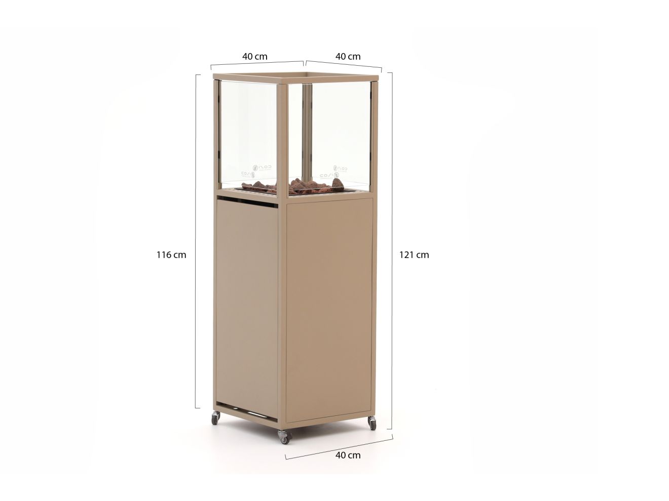 Cosipillar Dome Feuersäule 40x40x116 cm günstig online kaufen