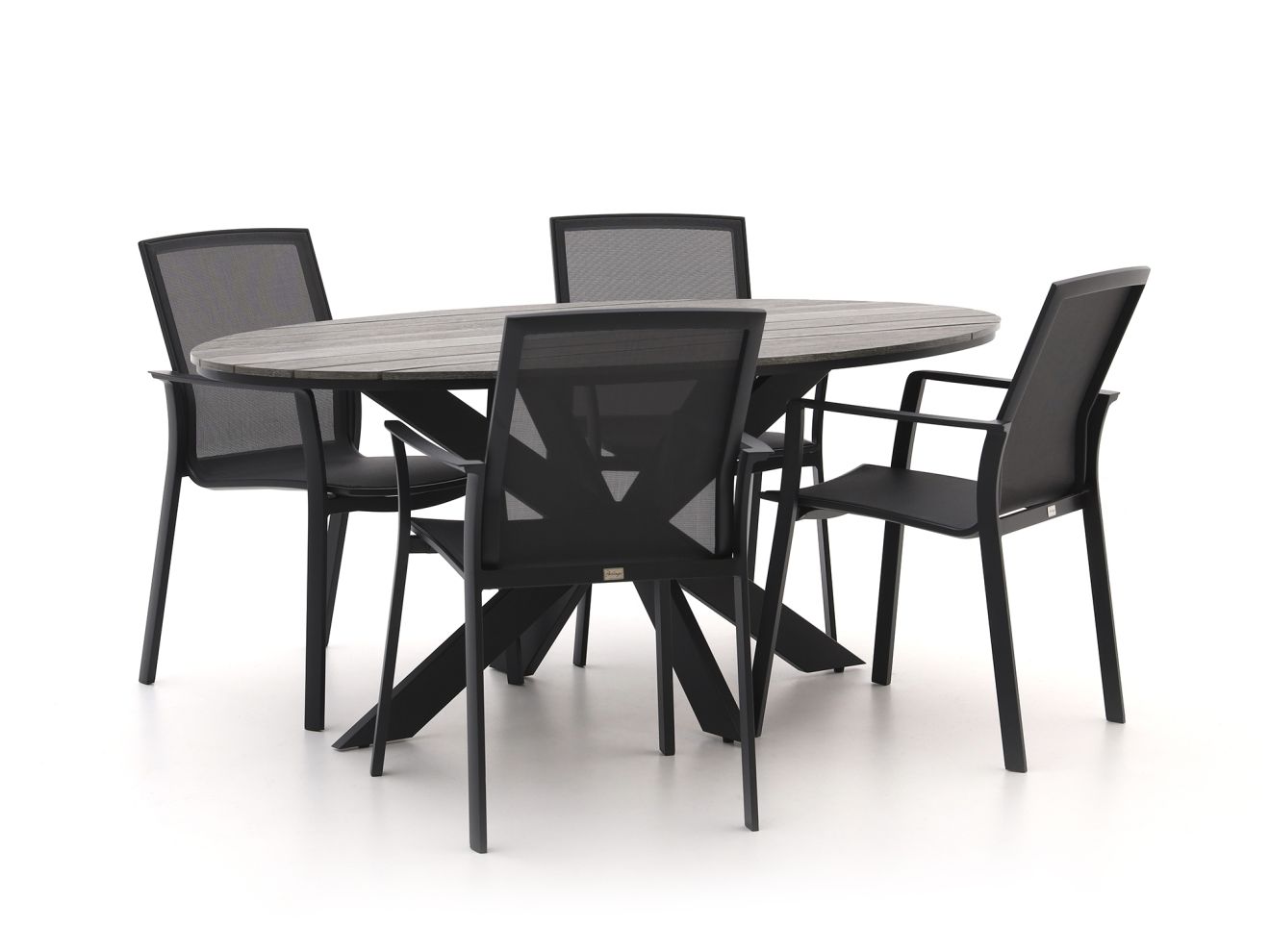 Bellagio Dranera/Fidenza oval 180 cm Gartenmöbel-Set 5-teilig stapelbar günstig online kaufen