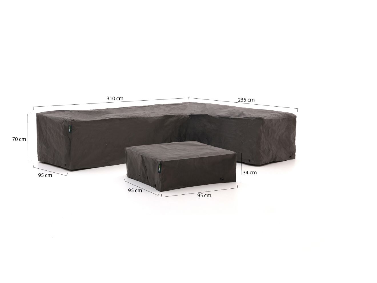 Kees Smit Gartenmöbelabdeckung Ecklounge-Set 310x95/235x95x70 cm günstig online kaufen