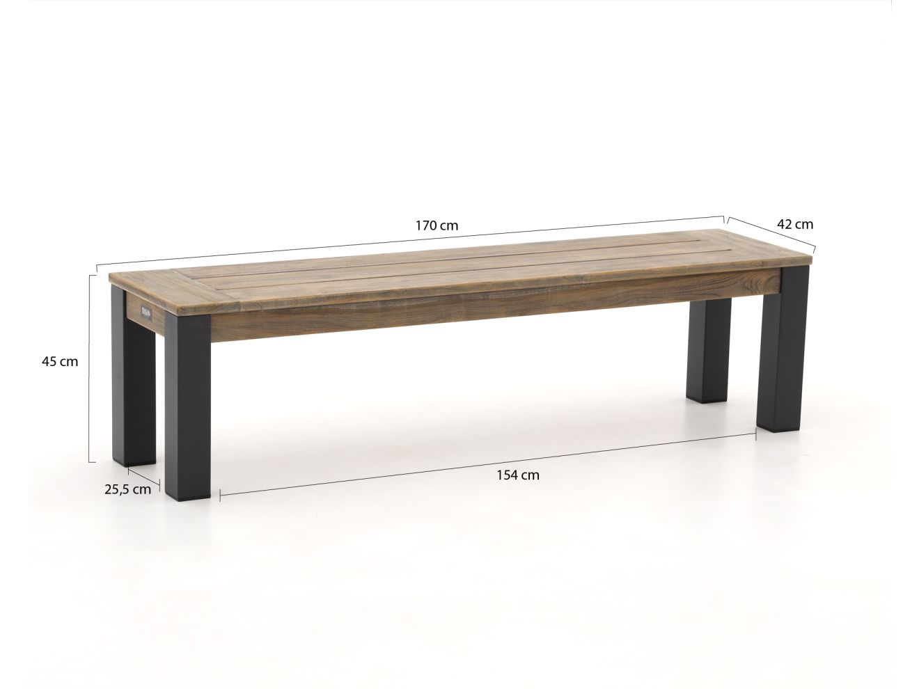 ROUGH-S/ROUGH-X 180 cm Gartenmöbel-Set mit Bank 4-teilig stapelbar Braun  Rabatt: 24 %